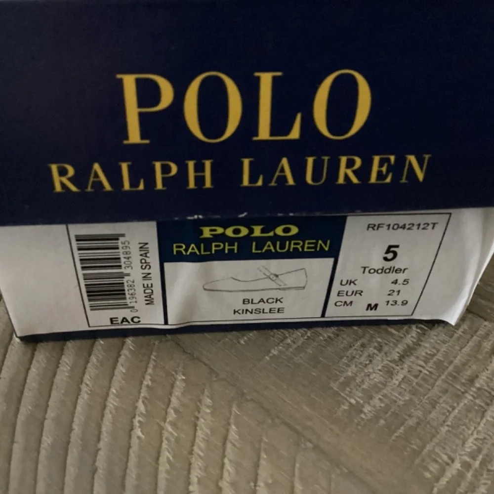 POLO RALPH LAUREN Toddler Girls Kinslee Leather Flats, size 5